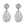 Load image into Gallery viewer, Pair of silver earrings with crystal embellishments on a white background

