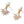 Load image into Gallery viewer, Gold earrings with opal stones on a white background
