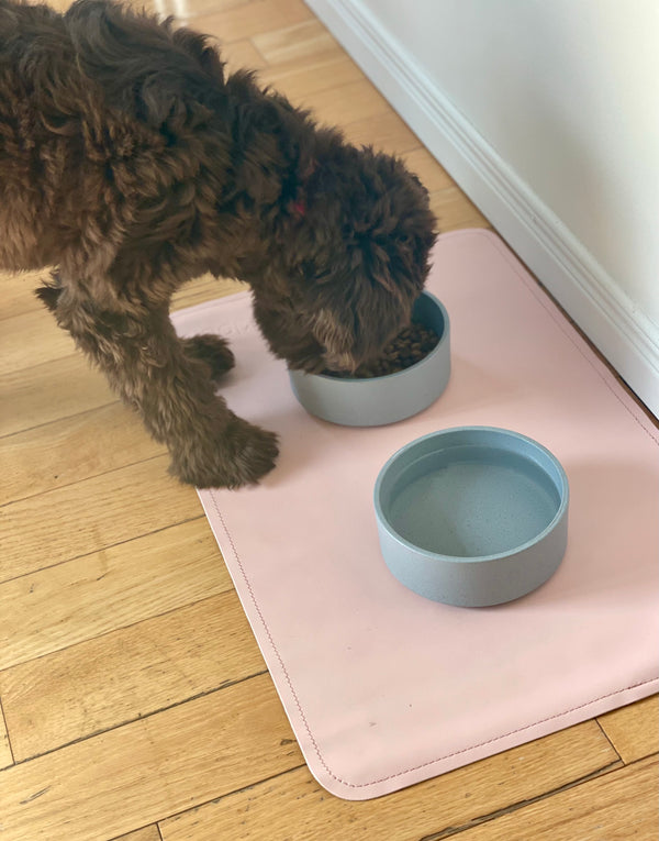 Waterproof Pet Food Mat — Pink | 22 x 14 in