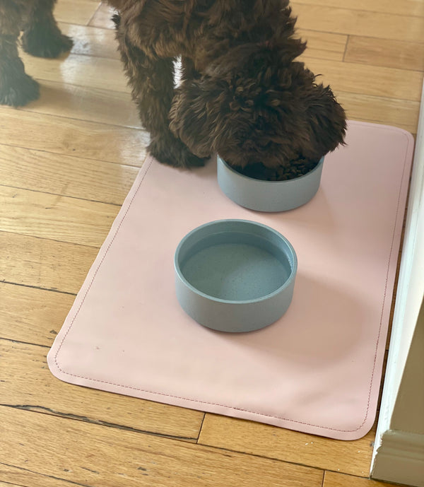 Waterproof Pet Food Mat — Pink | 22 x 14 in