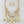 Load image into Gallery viewer, Cream &amp; Gold Dangle Statement Necklace — 17 Inch
