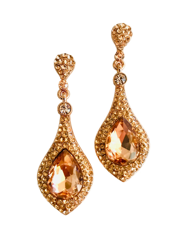 Rose gold chandeliers Statement earrings