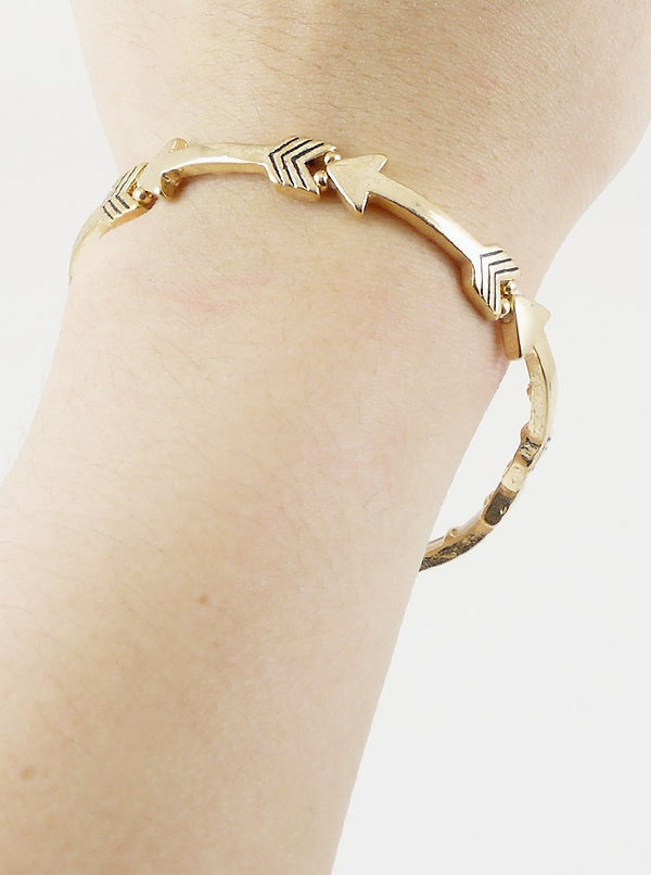 Arrow Stretch Bracelet — Antique Silver or Gold Tone