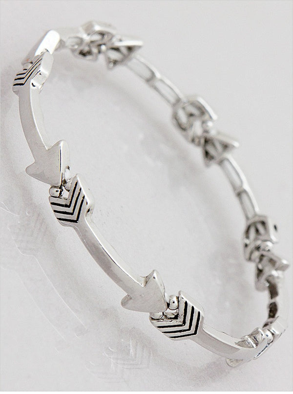 Arrow Stretch Bracelet — Antique Silver or Gold Tone