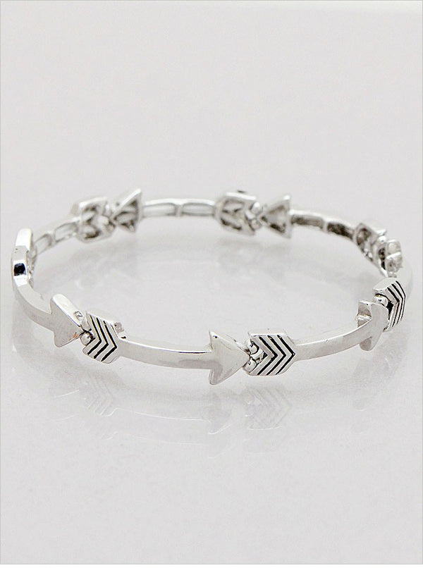 Arrow Stretch Bracelet — Antique Silver or Gold Tone
