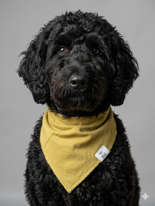 Khaki Pet Bandana Bib — Neutral Tone Pet Accessory