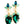 Load image into Gallery viewer, Green teardrop earrings with gold accents on a white background
