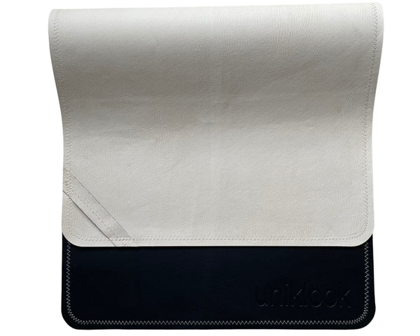Vegan Leather Baby Changing Mat — Black & Cream | 16" x 30"