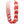 Load image into Gallery viewer, Red and white chevron patterned scarf on a mannequin against a gray background
