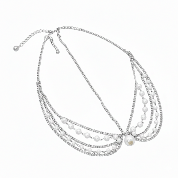 Boho Pearl Rhinestone Head Chain | Head Chain Jewelry.