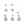 Load image into Gallery viewer, Set of silver earrings including star-shaped, ball, and drop designs on a white background
