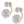 Load image into Gallery viewer, Original double pearl gold-tone ear jacket earrings showing front stud and curved J-shaped back

