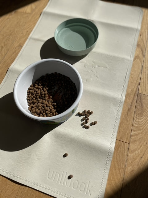 Vegan Leather Pet Food Mat — 22"x14" | Cream & Terra