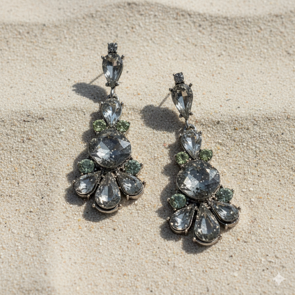 Smoke Black Chandelier Earrings
