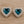 Load image into Gallery viewer, Matching teal heart earrings front view
