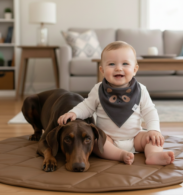 DOG TRAVEL BED | 35'' |  Tan + Gray