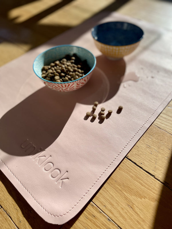 Waterproof Pet Food Mat — Pink | 22 x 14 in