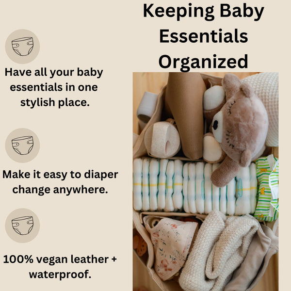 Vegan Leather Caddy Diaper Bag & Nursery Organizer | Uniklook