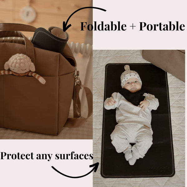 Vegan Leather Baby Changing Mat — Cream | 16" x 30"