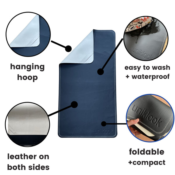 Vegan Leather Baby Changing Mat — Green & Tan | 16" x 30"