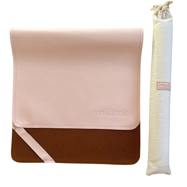 Vegan Leather Baby Changing Mat — Pink | 16" x 30"