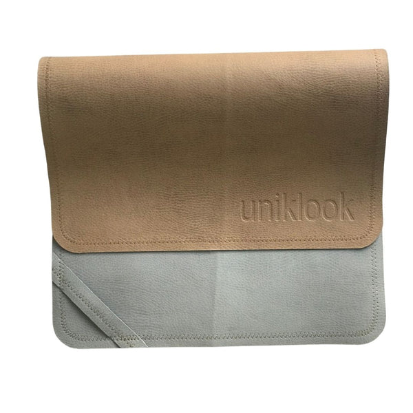 Mini Vegan Leather Mini Mat — Tan & Grey