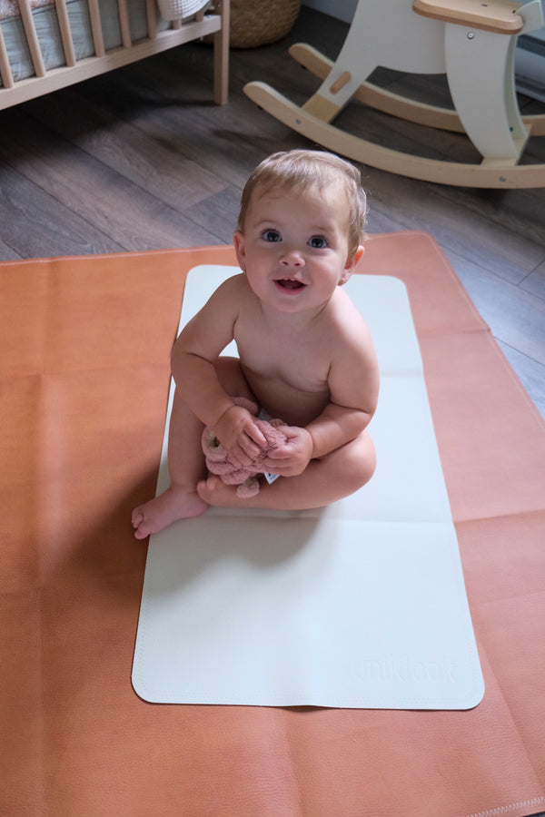 Vegan Leather Baby Changing Mat — Cream & Terra | 16" x 30"