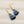 Load image into Gallery viewer, Blue &amp; Black Feather Drop Earrings — Gold Tone
