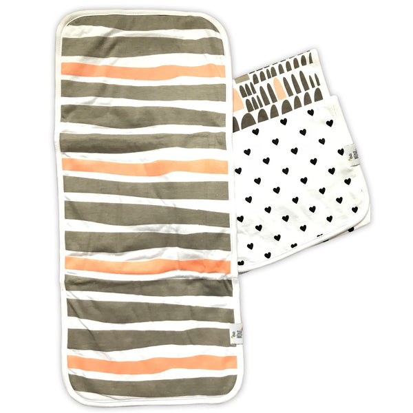 Simone 3-Layer Baby Burp Cloths — 3 Pack | 21" x 10"