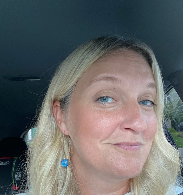 Gold + pink needle drop Earrings