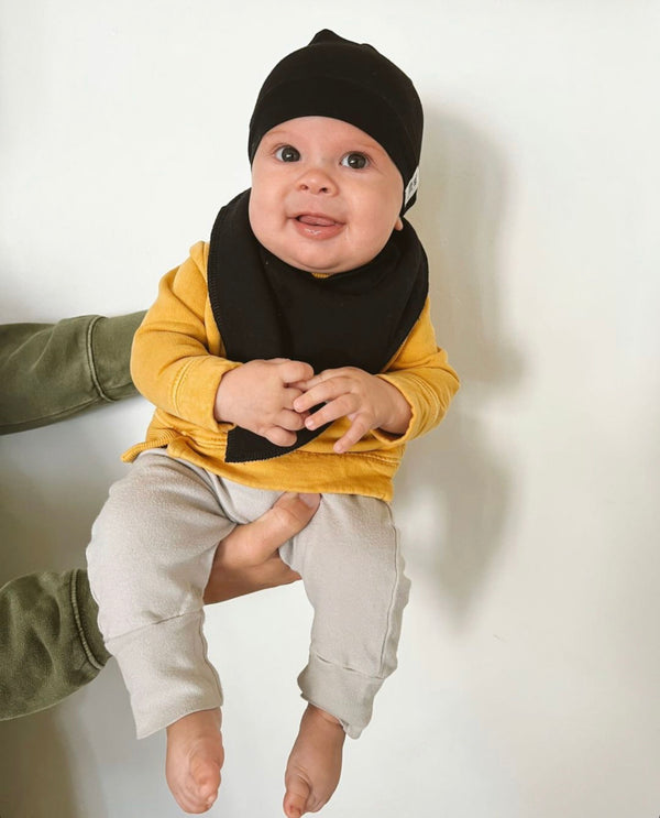 Raven Baby Knot Hat — Classic Black
