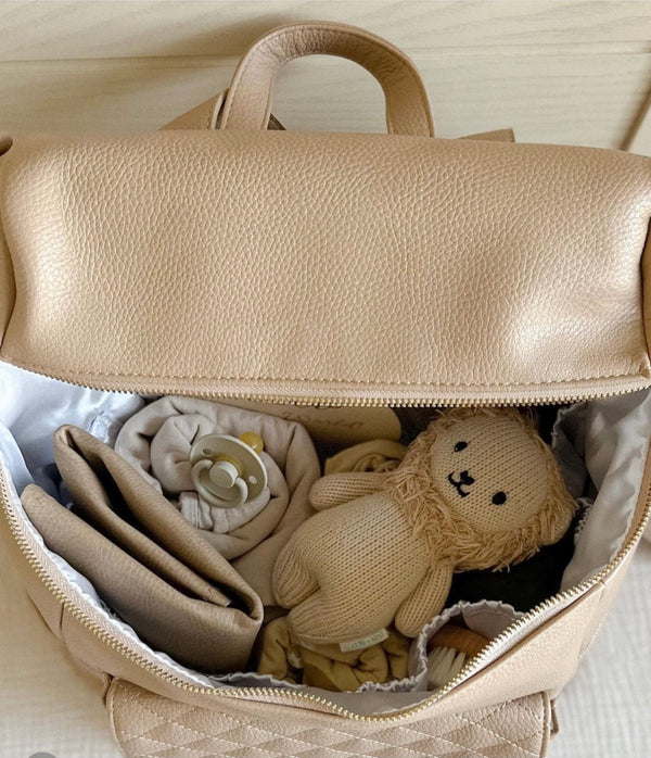 Mini Vegan Leather Mini Mat — Tan & Grey