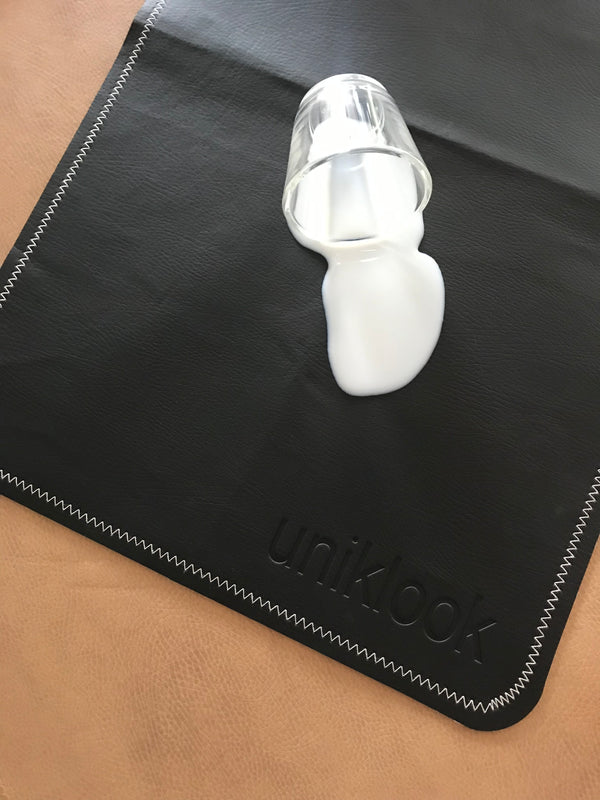 Vegan Leather Baby Changing Mat — Black & Cream | 14" x 22"