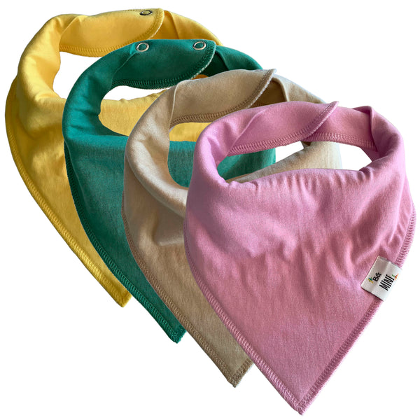 Lili Organic Cotton Bandana Bibs — Bold Colors