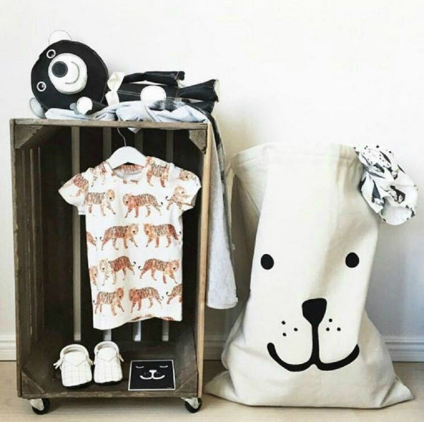 Natural Canvas Drawstring Storage Bag — 25 x 18 Inch